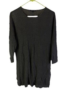 Eileen Fisher Organic Linen Lightweight Textured Shirt Top